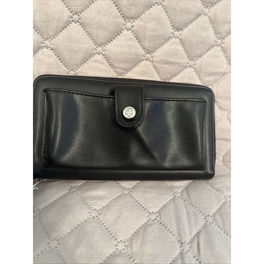 Women's Leather Wallet CXL black Handbag with Chain - Picture 6 of 8
